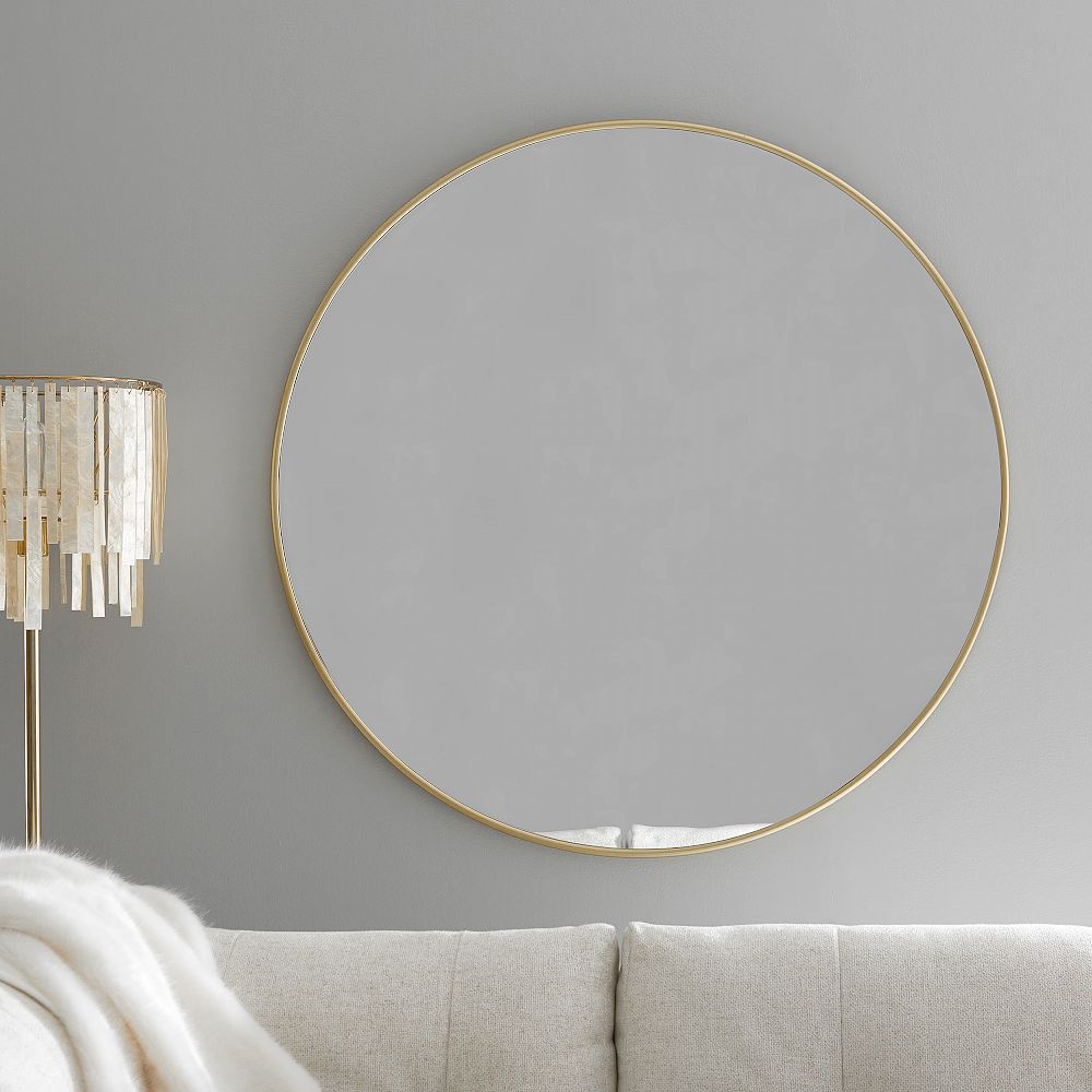 Metal Framed Round Mirror (38&quot;)