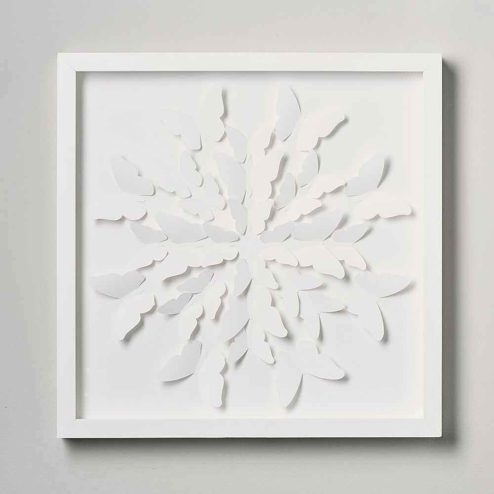 Folded Butterfly Framed Art, 25&quot;x25&quot;