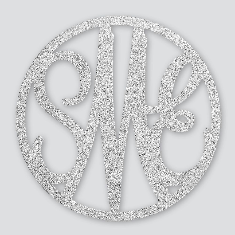 Glitter Wooden Cut-Out Script Monogram