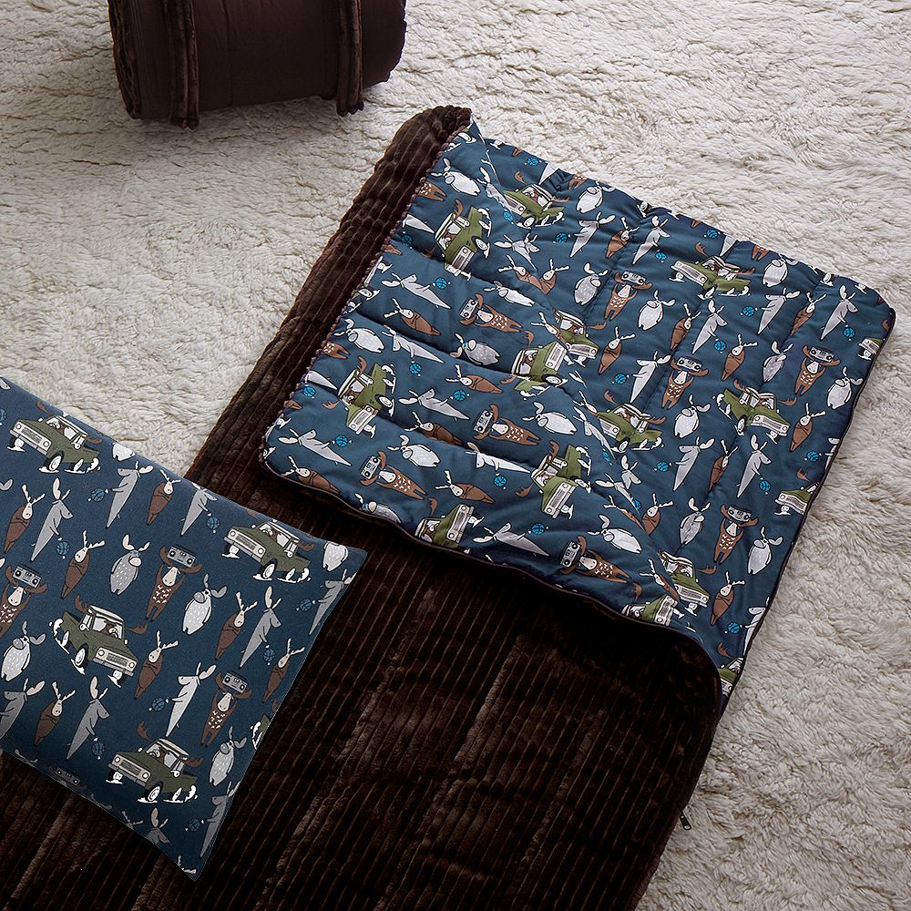 Chamois Sleeping Bag + Pillowcase, Brown