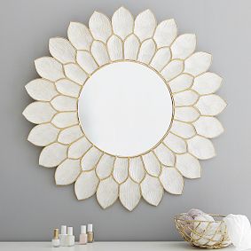 Capiz Flower Mirror