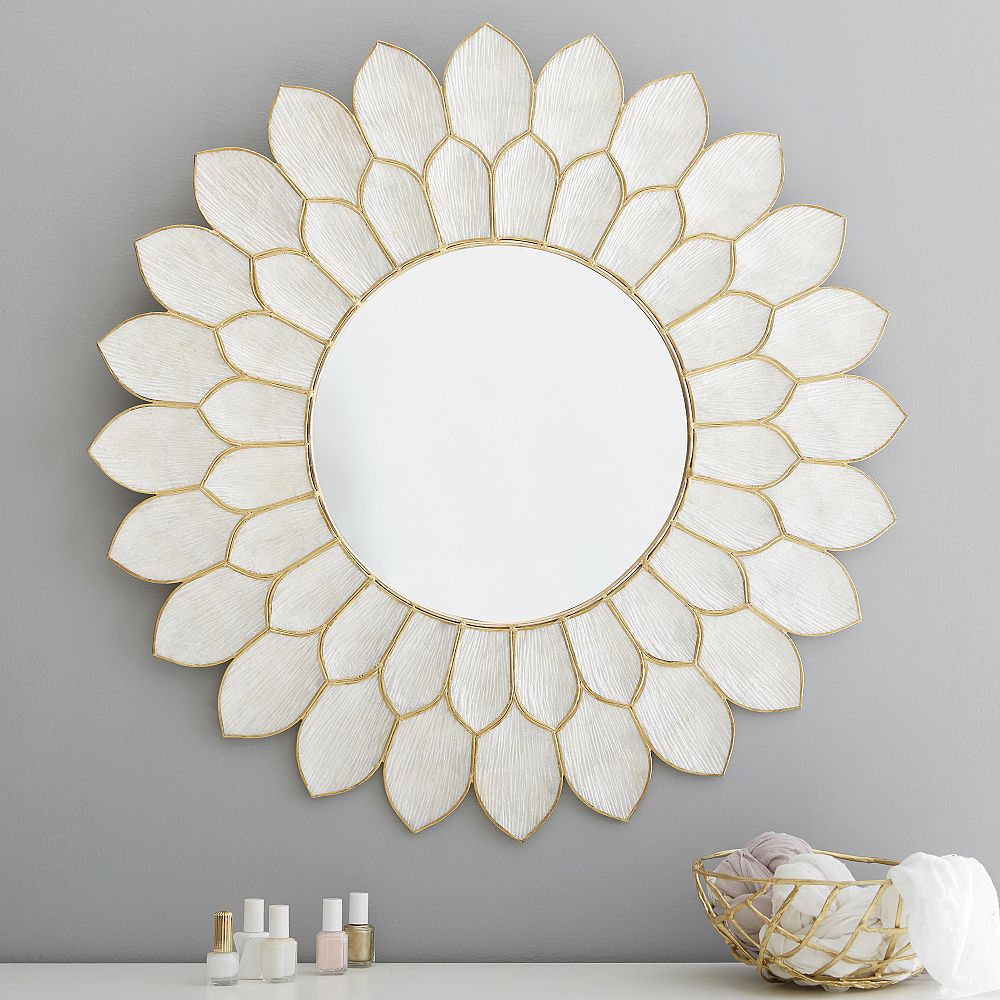 Capiz Flower Mirror