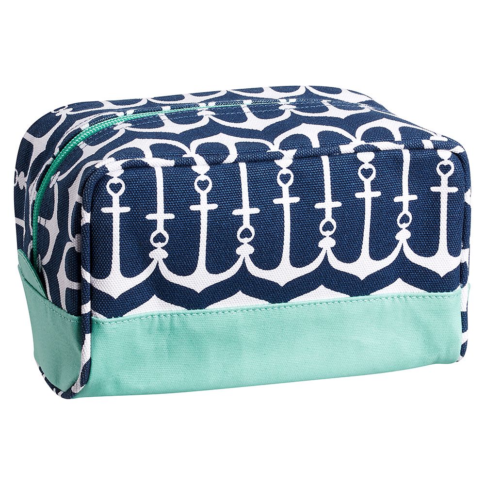 Cape Cod Sleepover Toiletry Bag, Navy Anchor