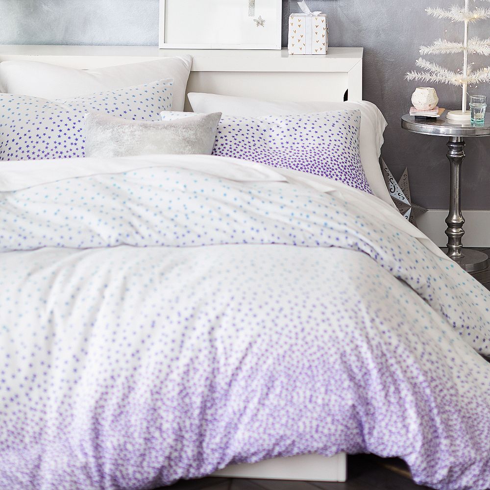 Cascading Stars Organic Flannel Duvet Cover