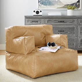 Faux Leather Cream Eco Lounger