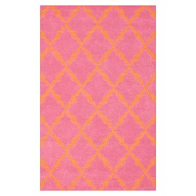Lattice Rug, Bright Pink/Coral