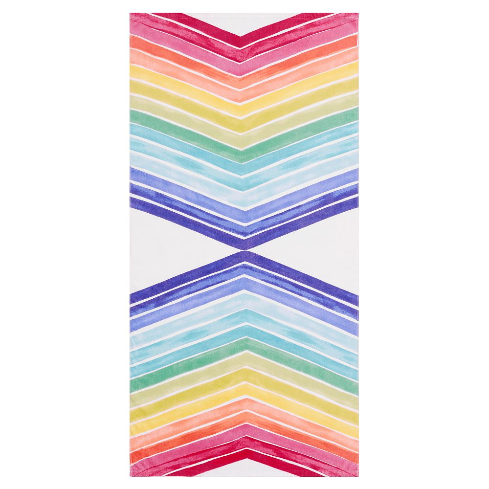 Rainbow Chevron Beach Towel UPF 50+