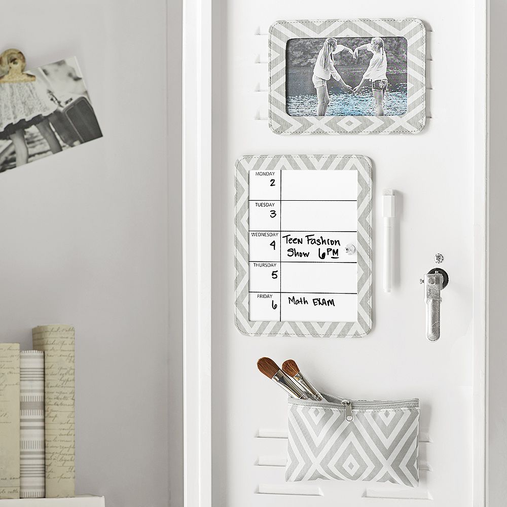 Locker Organizer Bundle, Preppy Diamond Gray