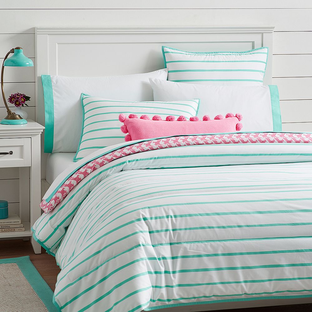 Market Stripe Comforter, Pool