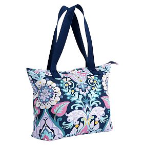 Sleepover Navy Jewel Damask Tote