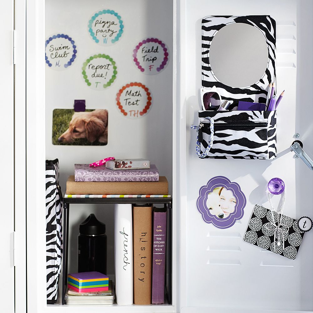 Gear-Up Black Zebra Mirror With Removable Pouch