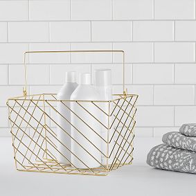 Gold Wire Extra Large Bath Caddy Set