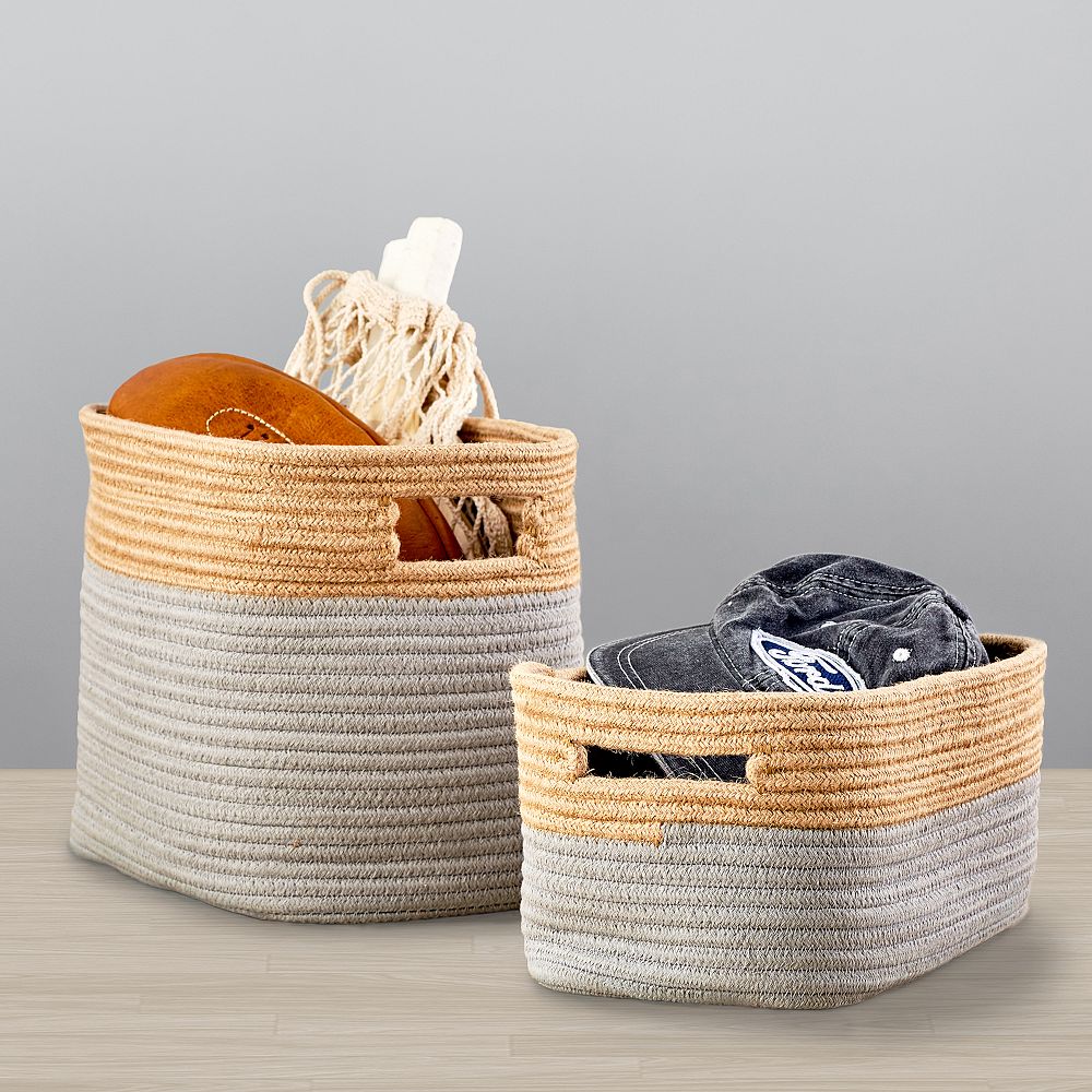 Tonal Rope Baskets, Gray