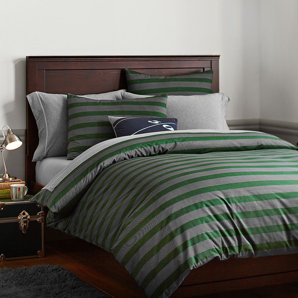 Brooklyn Stripe Duvet Cover, Green