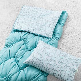 Faint Blue Whimsical Waves Sleeping Bag &amp; Pillowcase