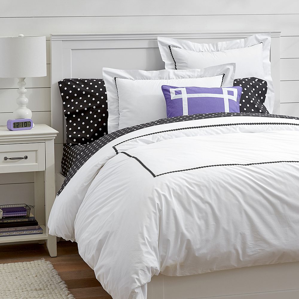 Pop Dot Duvet Cover &amp; Sham, Black