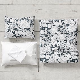 Winter Rose Duvet Bedding Set with Duvet Cover, Duvet Insert, Sham, Sheet Set + Pillow Inserts