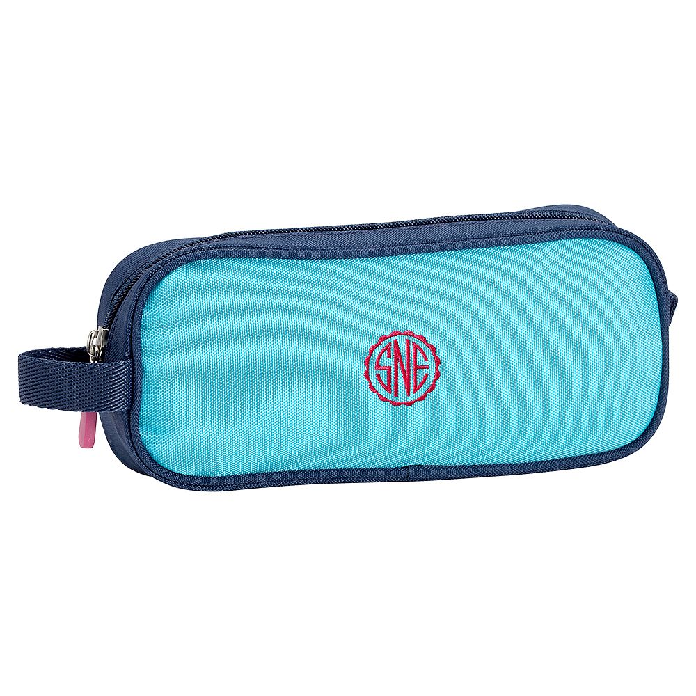 Gear-Up Bright Blue Colorblock Pencil Case