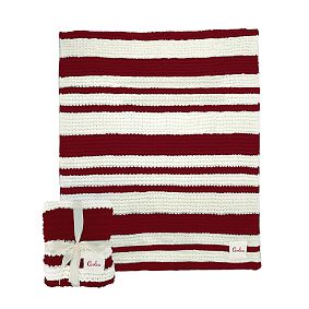 College Cable-Knit Stripe Throw