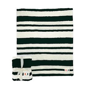 College Cable-Knit Stripe Throw
