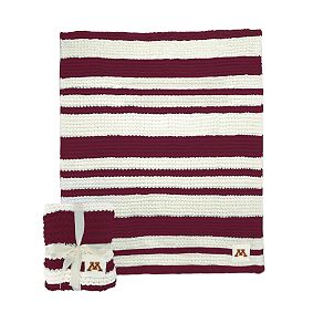 College Cable-Knit Stripe Throw