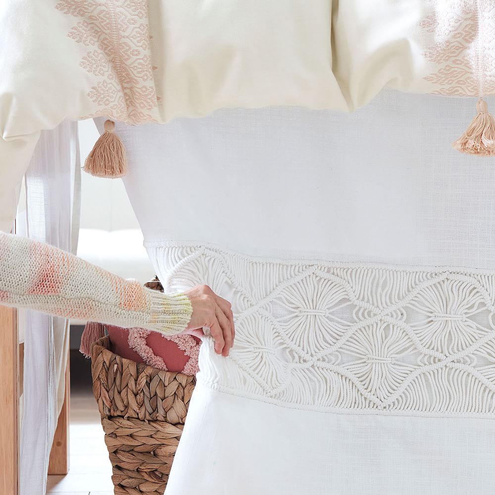 Macrame Vaulted Twin XL Bed Skirt