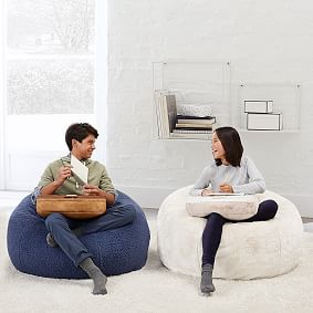 Cozy Sherpa Indigo Beanbag Chair