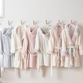 Faux-Bunny Fur Trim Robe