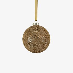 Gold Beaded Glass Ornament Set