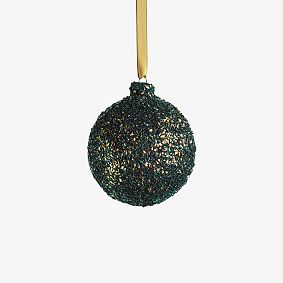 Green Beaded Glass Ornament Set