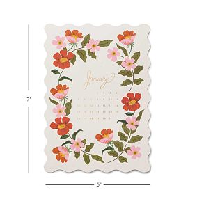 Rifle Paper Co. 2025 Strawberry Fields Brass Easel Calendar