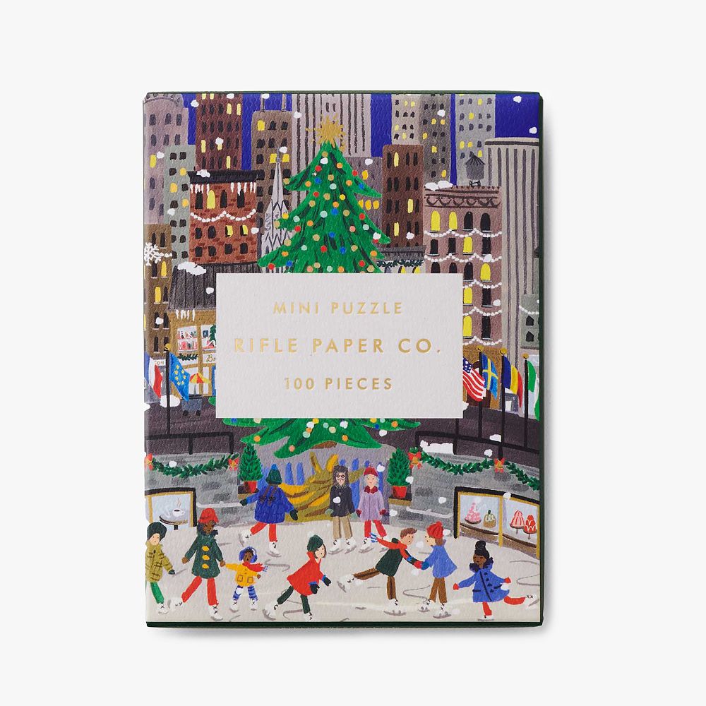Rifle Paper Co. Holiday On Ice 100 Piece Mini Puzzle