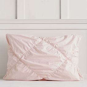 Ruched Diamond Organic Duvet Cover