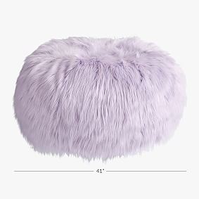 Himalayan Faux-Fur Dusty Lavender Bean Bag Chair