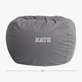 Charcoal Washed Twill Bean Bag Chair