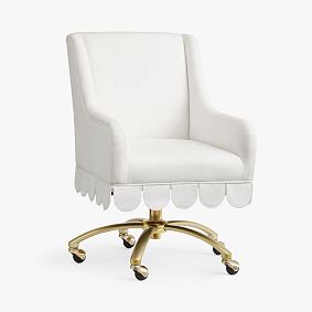 Scalloped Fringe Swivel Desk Chair