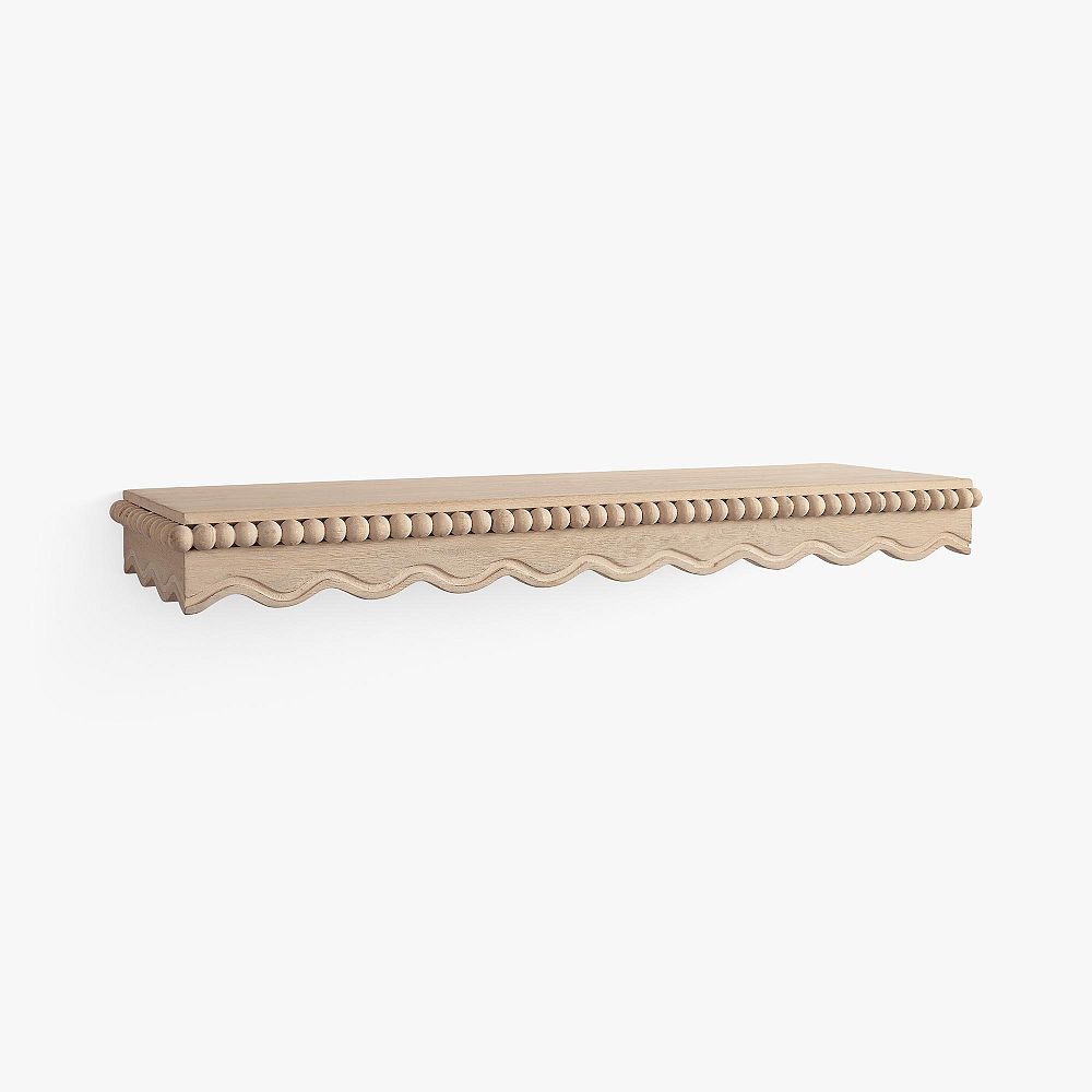 Marlowe Scallop Wood Beaded Shelf (24"-36")