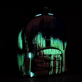 Drip Painting Blue Backpack and Solid White Slim Water Bundle