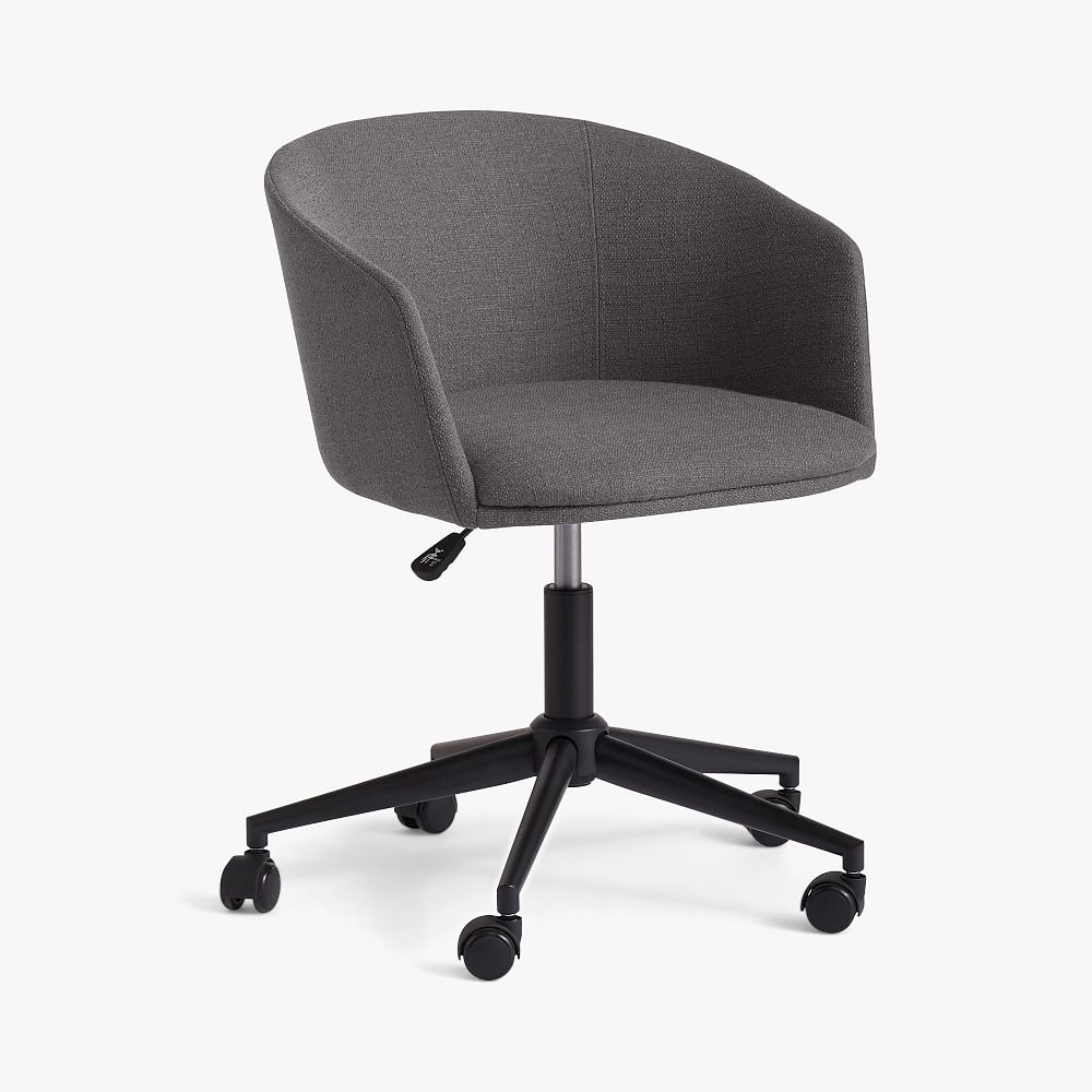 Classic Plain Weave Scoop Swivel Desk Chair - Charcoal