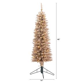 Champagne Pencil Faux Christmas Tree - 4'