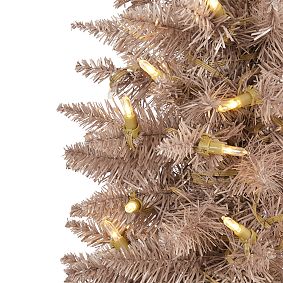 Champagne Pencil Faux Christmas Tree - 4'
