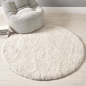 Round Luxe Shag Performance Rug - Ivory