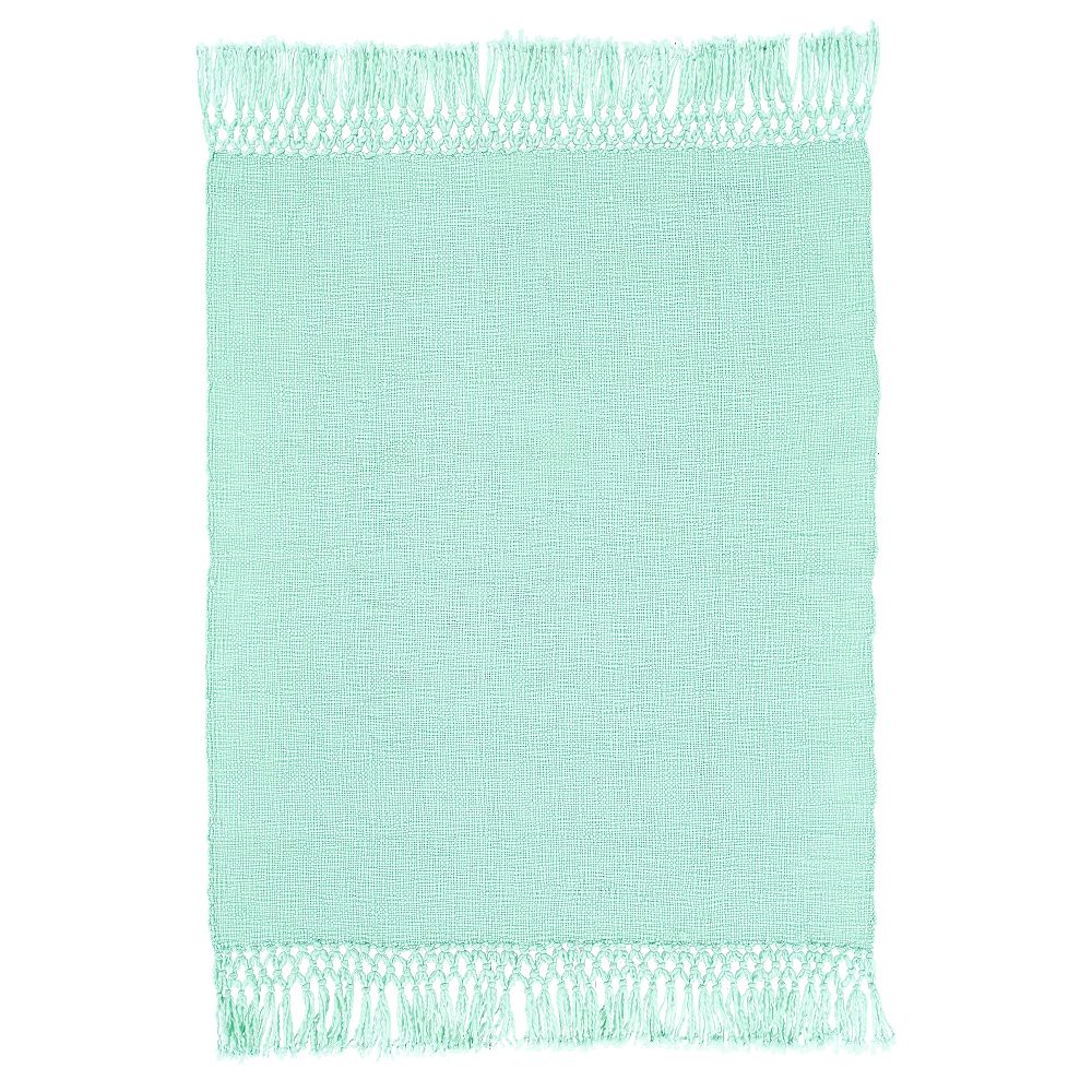 Woven Macrame Trim Throw