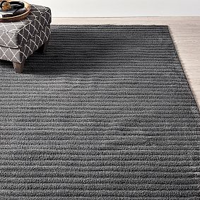 Plush Performance Ribbed Rug - Charcoal