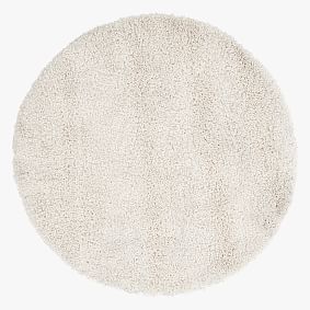 Round Luxe Shag Performance Rug - Ivory