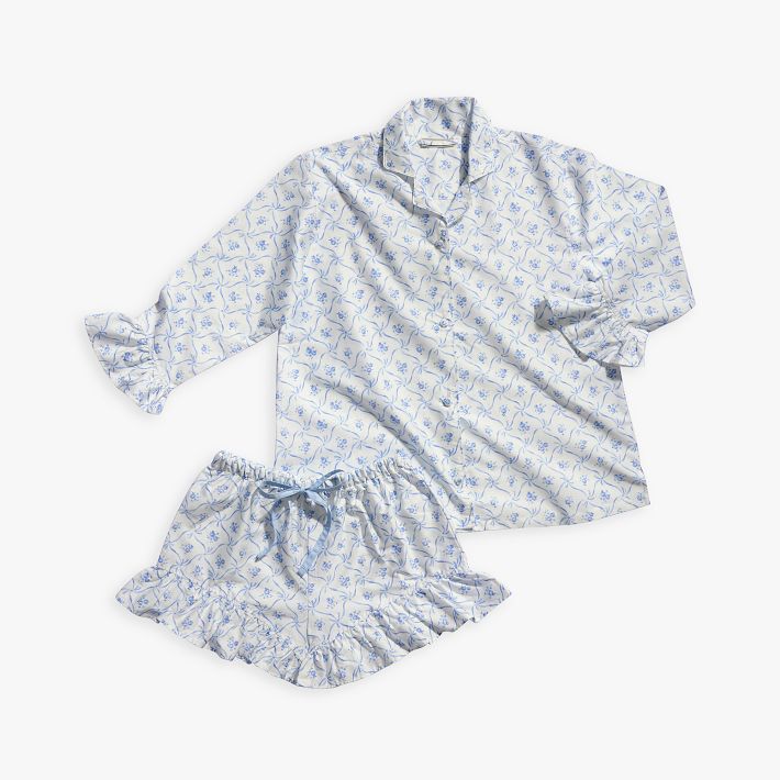 pbteen pajama 薔薇柄 LoveShackFancy Floral Trellis Sateen Pajama Set | Pottery