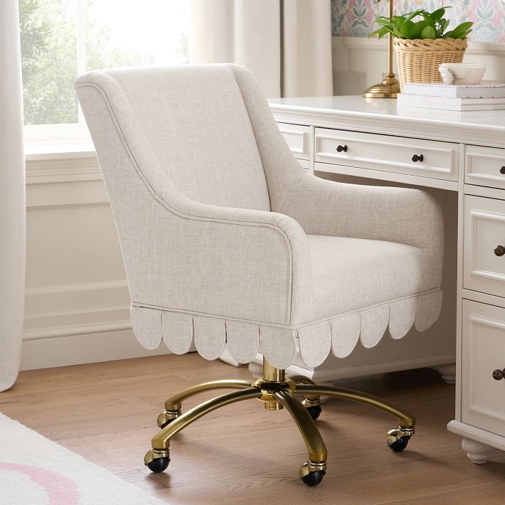 Scalloped Fringe Swivel Desk Chair Pottery Barn Teen