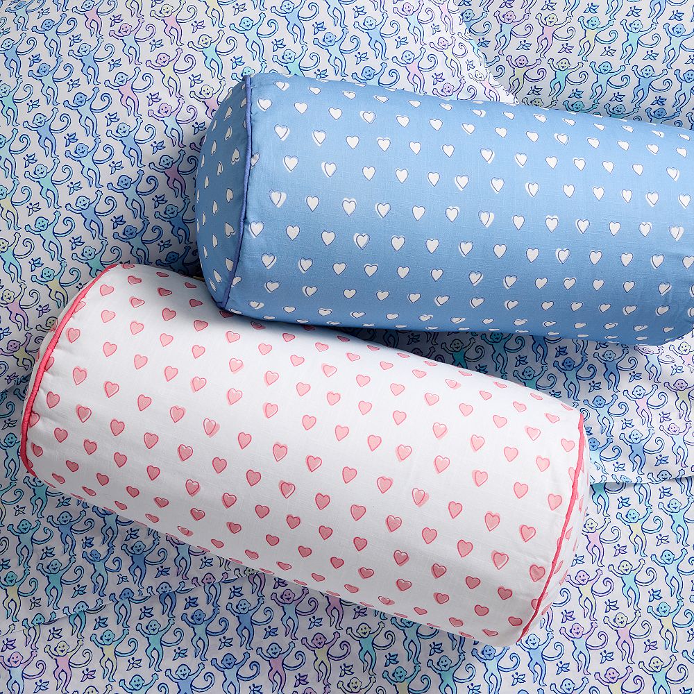 Roller Rabbit Hearts Bolster Pillow
