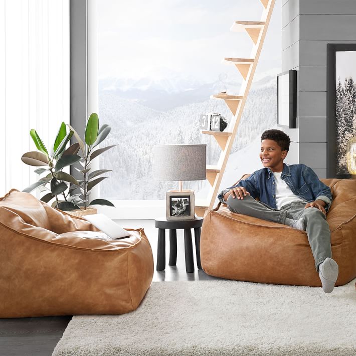 West Elm Vegan Leather Modern Lounger Pottery Barn Kids Lounger