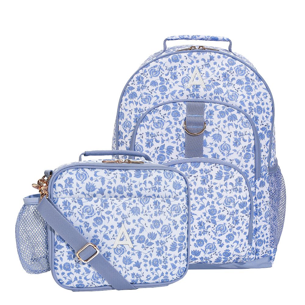 Gear-Up Blue Ditsy Backpack &amp; Cold Pack Lunch Bundle